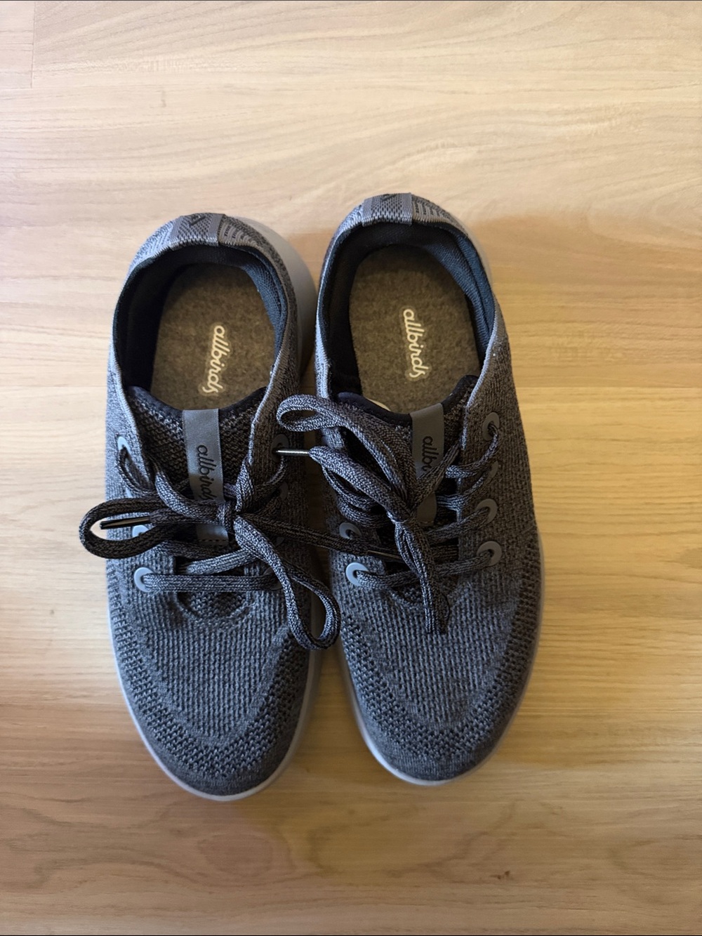allbirds Charcoal Knit Lace-Up Sneakers